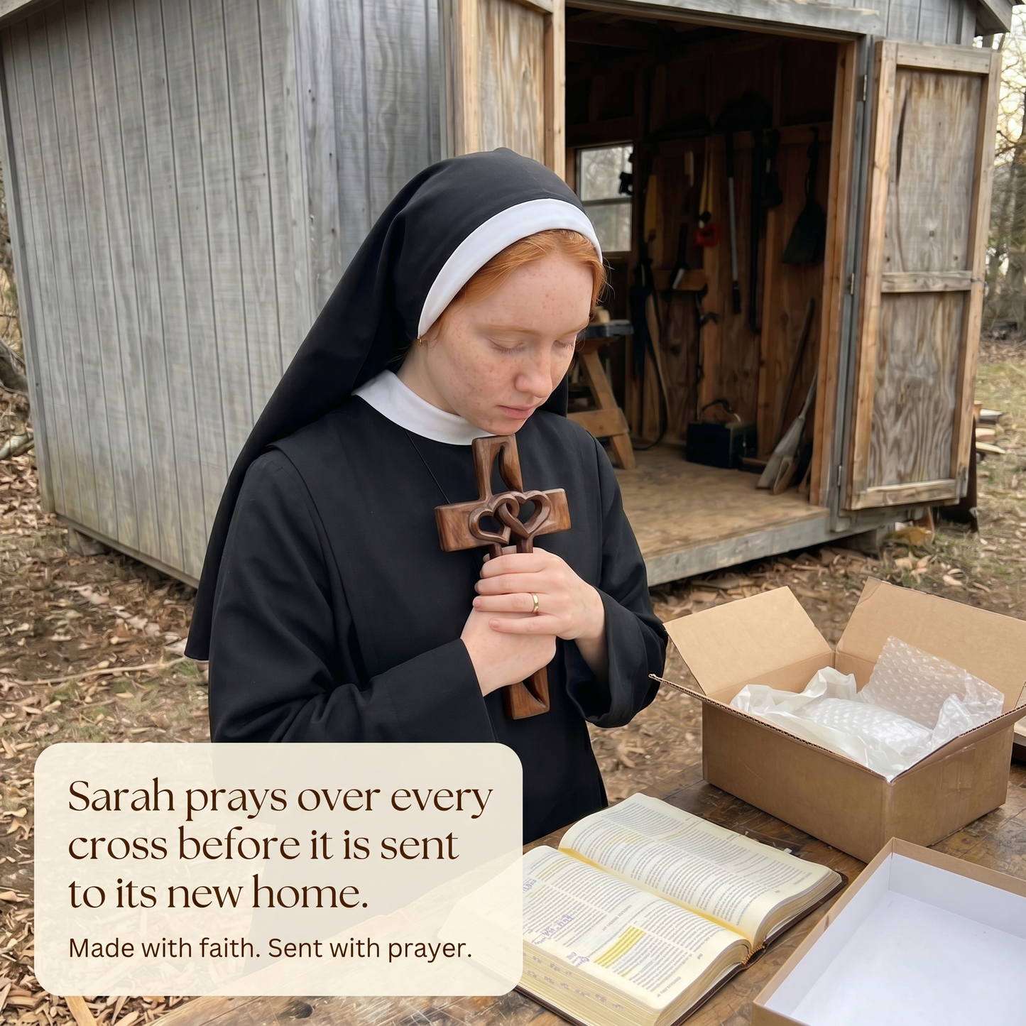 Handcrafted Wood Cross by Sarah
