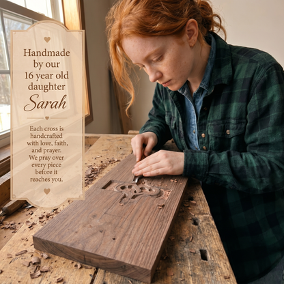 Handcrafted Wood Cross by Sarah